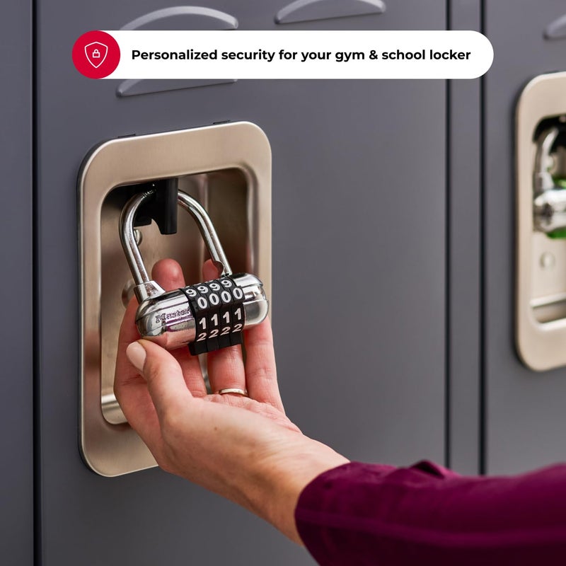 Master Lock Set Your Own Combination Padlock, Gym Locker Locks with Code for Securing Indoor Valuables, Color May Vary, â€Ž1523D - Image 3